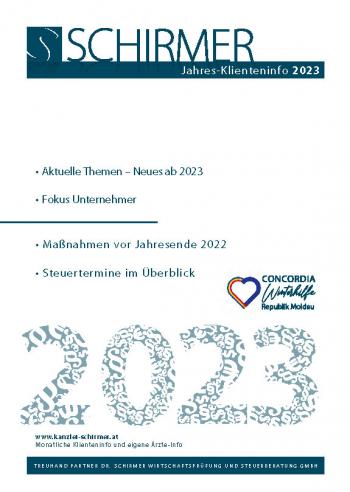 Sonder-Newsletter Klienten-Jahresinfo 2022-2023